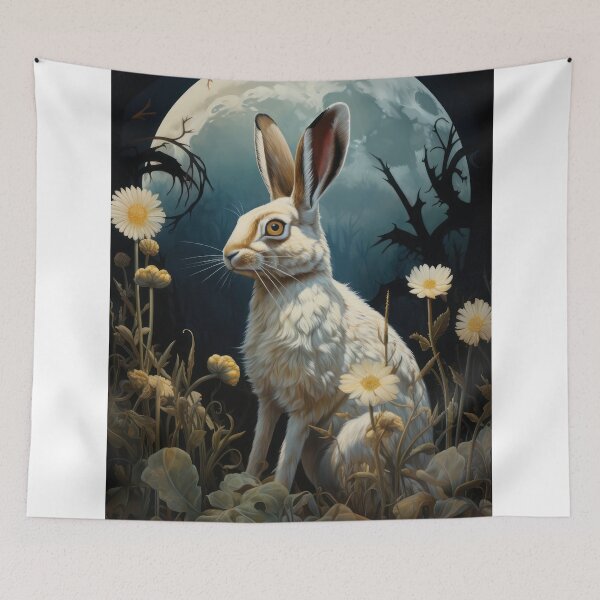 Item preview, Hare, Pagan Hare, Pagan Art, Moon, Animal,  designed and sold by thewandswant.