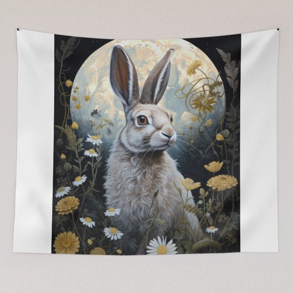 Item preview, Hare, Pagan Hare, Pagan Art, Moon, Animal,  designed and sold by thewandswant.