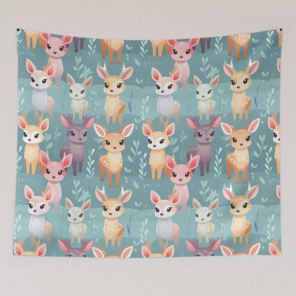 Item preview, Cute Pastel Deers Patturn designed and sold by PigmeArt.