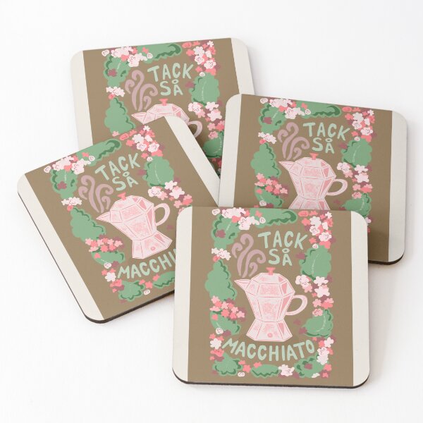 Item preview, Tack så macchiato - kalanchoe blommor, espresso - brown, pink designed and sold by Ingrid Poole.