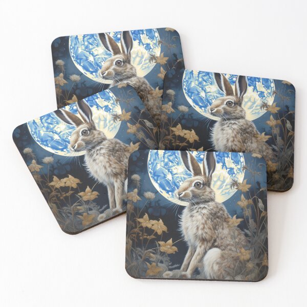 Item preview, Hare, Pagan Hare, Pagan Art, Moon, Animal,  designed and sold by thewandswant.