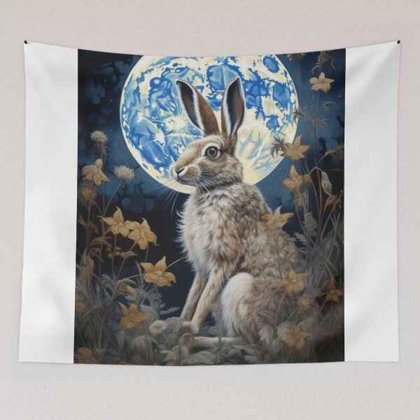 Item preview, Hare, Pagan Hare, Pagan Art, Moon, Animal,  designed and sold by thewandswant.