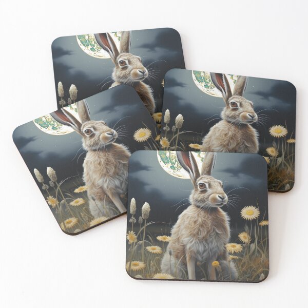 Item preview, Hare, Pagan Hare, Pagan Art, Moon, Animal,  designed and sold by thewandswant.