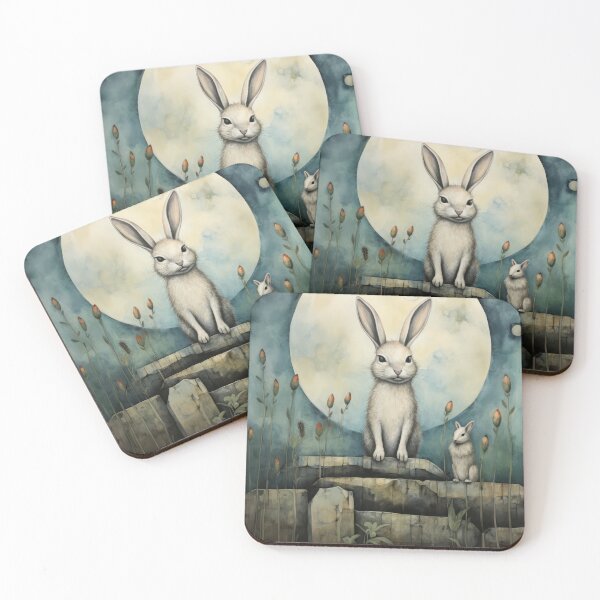 Item preview, Hare, Pagan Hare, Pagan Art, Moon, Animal,  designed and sold by thewandswant.
