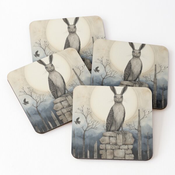 Item preview, Hare, Pagan Hare, Pagan Art, Moon, Animal,  designed and sold by thewandswant.
