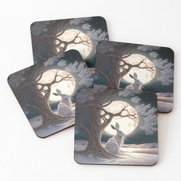Item preview, Hare, Pagan Hare, Pagan Art, Moon, Animal,  designed and sold by thewandswant.