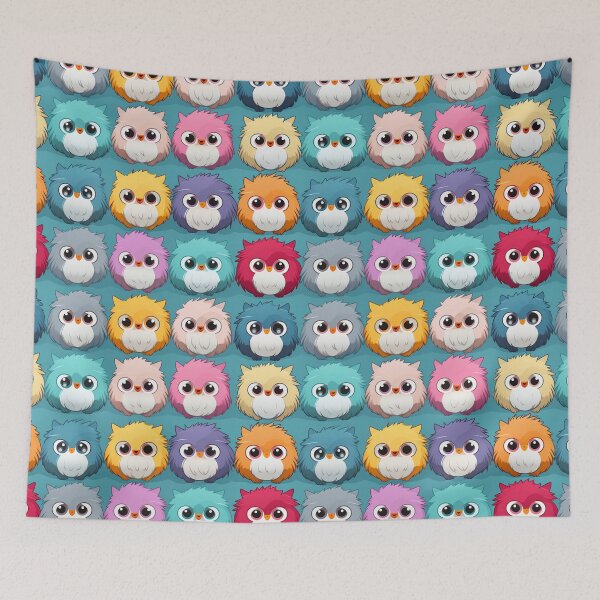 Item preview, Cute Colorful Owl Patturn designed and sold by PigmeArt.