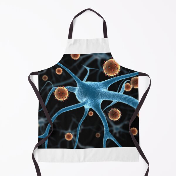 Item preview, STK701521H-Eastern equine encephalitis disease attaching to a neuron. designed and sold by StocktrekImages.