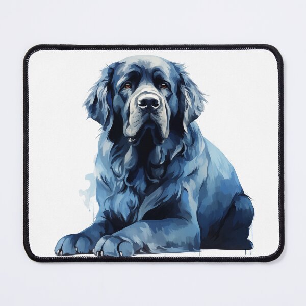 Item preview, Watercolor blue newfoundland dog designed and sold by HappyStickBike.