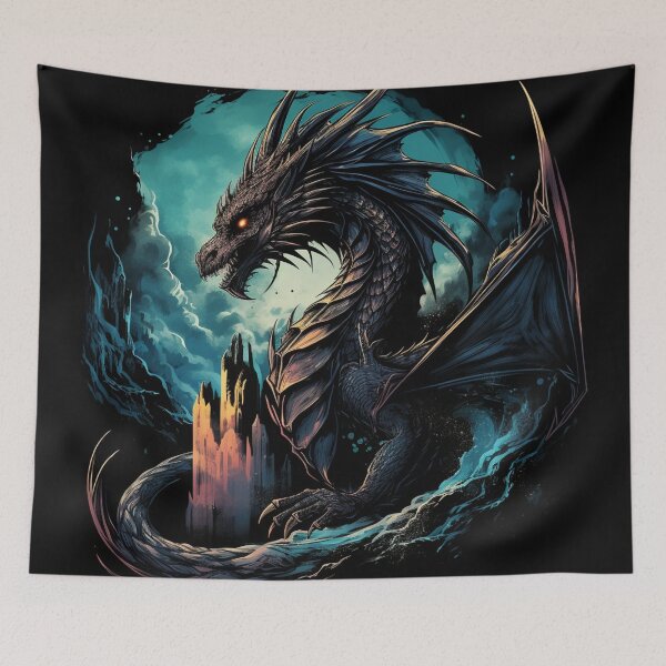Item preview, Fantasy Fiction - Black Cave Dragon designed and sold by Fantasy Masterpiece.