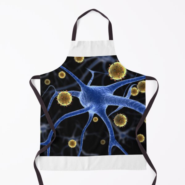 Item preview, STK701522H-Eastern equine encephalitis disease attaching to a neuron. designed and sold by StocktrekImages.