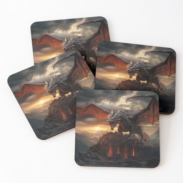 Item preview, Dark Fantasy Landscape - Roaring Red Dragon designed and sold by Fantasy Masterpiece.