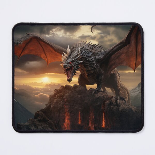 Item preview, Dark Fantasy Landscape - Roaring Red Dragon designed and sold by Fantasy Masterpiece.