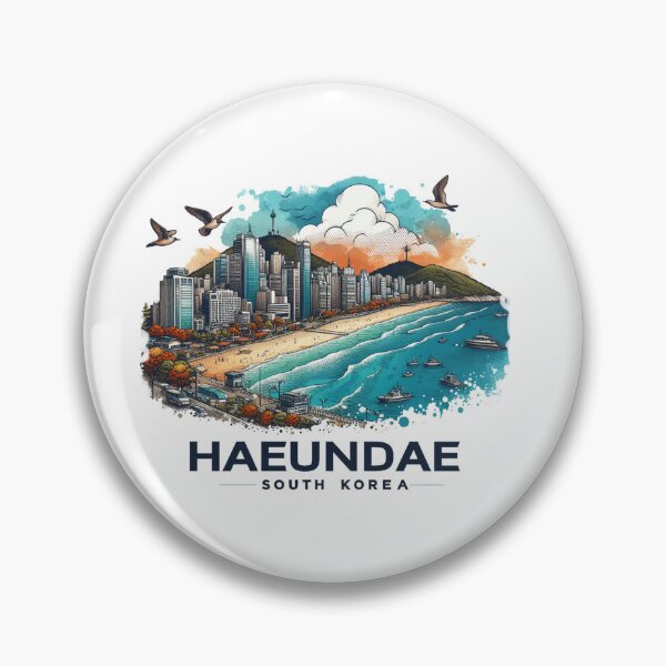 Item preview, Haeundae Beach South Korea  Watercolor Illustration designed and sold by PaintMeWorld.