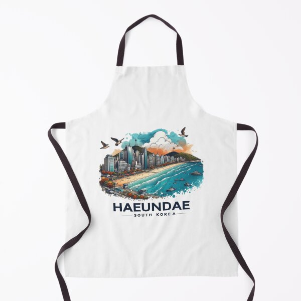 Item preview, Haeundae Beach South Korea Watercolor Illustration designed and sold by PaintMeWorld.