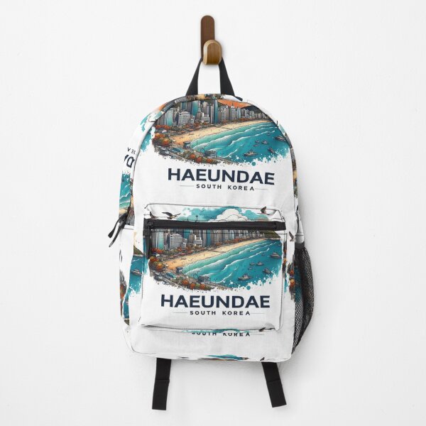 Item preview, Haeundae Beach South Korea Watercolor Illustration designed and sold by PaintMeWorld.