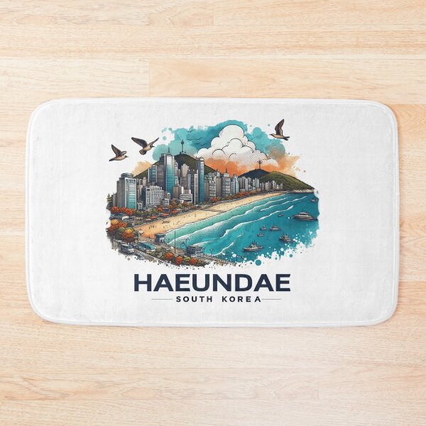 Item preview, Haeundae Beach South Korea  Watercolor Illustration designed and sold by PaintMeWorld.