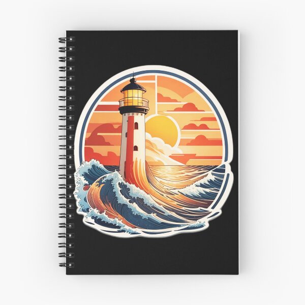 Item preview, Hawaii Postcard with Retro Lighthouse and Ocean Waves designed and sold by NautiChic.