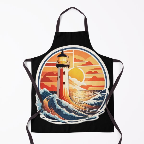Item preview, Hawaii Postcard with Retro Lighthouse and Ocean Waves designed and sold by NautiChic.