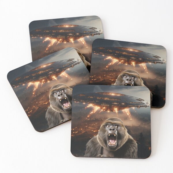 Item preview, Gorilla Selfie with UFOs designed and sold by Master-Print.