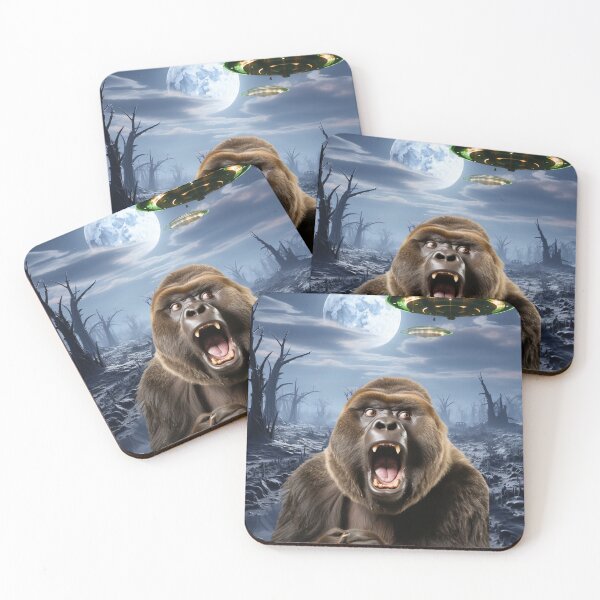 Item preview, Gorilla Selfie with UFOs designed and sold by Master-Print.