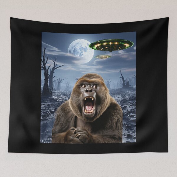 Item preview, Gorilla Selfie with UFOs designed and sold by Master-Print.