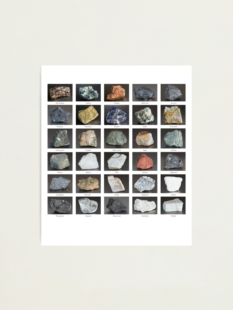 Crystal & Mineral Identification Chart This Printable Poster Lists 130  Stones With Watercolor Graphics. 