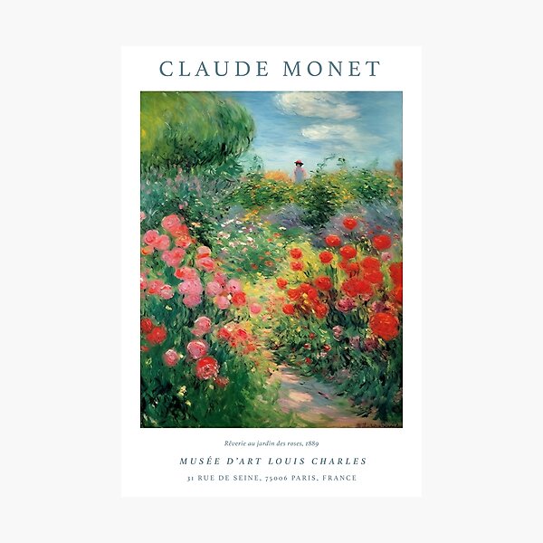 Item preview, Claude Monet Rose garden painting designed and sold by Maisonsucces.