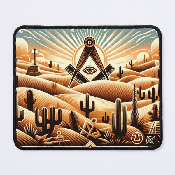 Item preview, Desert Mirage: Masonic Symbols Merged with Desert Landscape designed and sold by decmrArtistic.