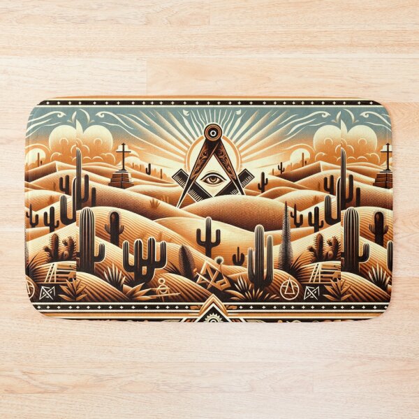 Item preview, Desert Mirage: Masonic Symbols Merged with Desert Landscape designed and sold by decmrArtistic.