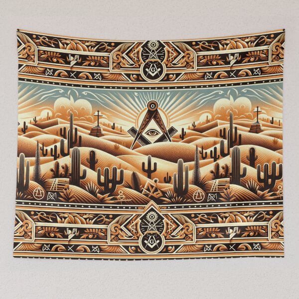 Item preview, Desert Mirage: Masonic Symbols Merged with Desert Landscape designed and sold by decmrArtistic.