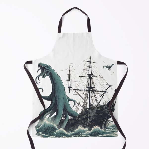 Item preview, Vintage Kraken attacking ship Sea Monster designed and sold by CyberArtistOne.