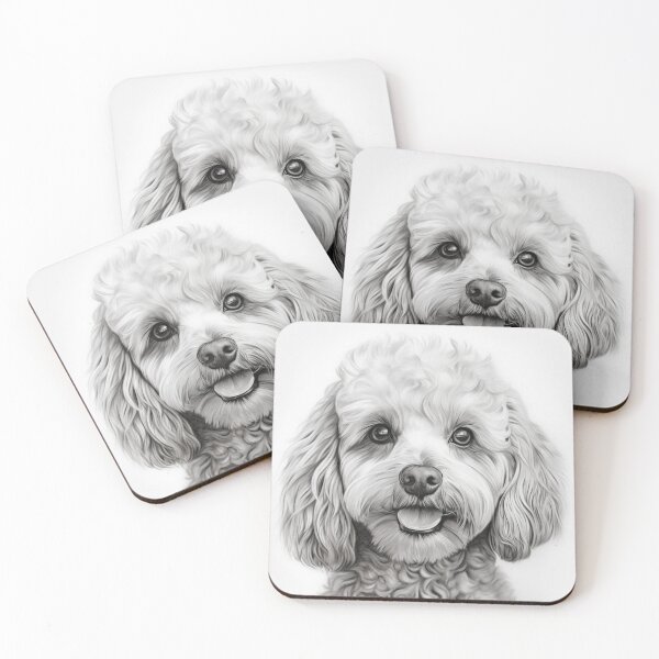 Item preview, White Poodle  pencil drawing. designed and sold by PetsArt.