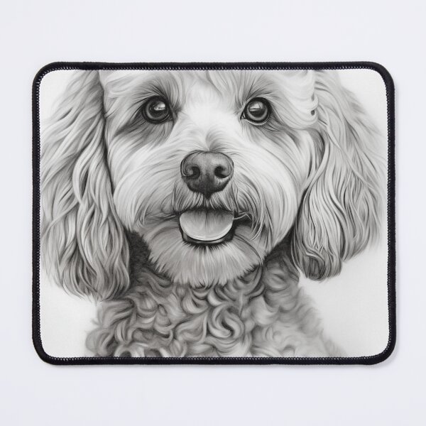 Item preview, White Poodle  pencil drawing. designed and sold by PetsArt.
