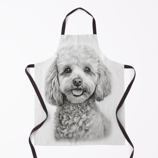 Item preview, White Poodle pencil drawing. designed and sold by PetsArt.