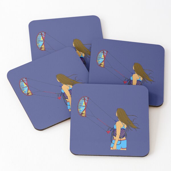 Item preview, Kitesurfing kite girl with kite umbrella designed and sold by pigletti-arts.