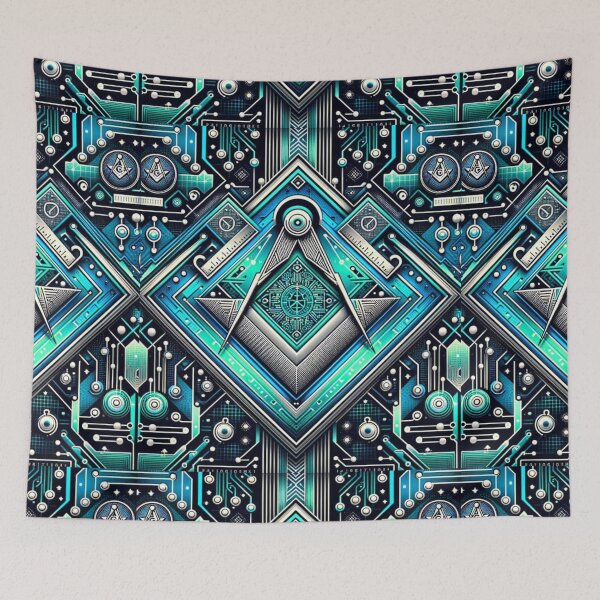 Item preview, Digital Waves: Masonic Symbols Meets Digital  designed and sold by decmrArtistic.