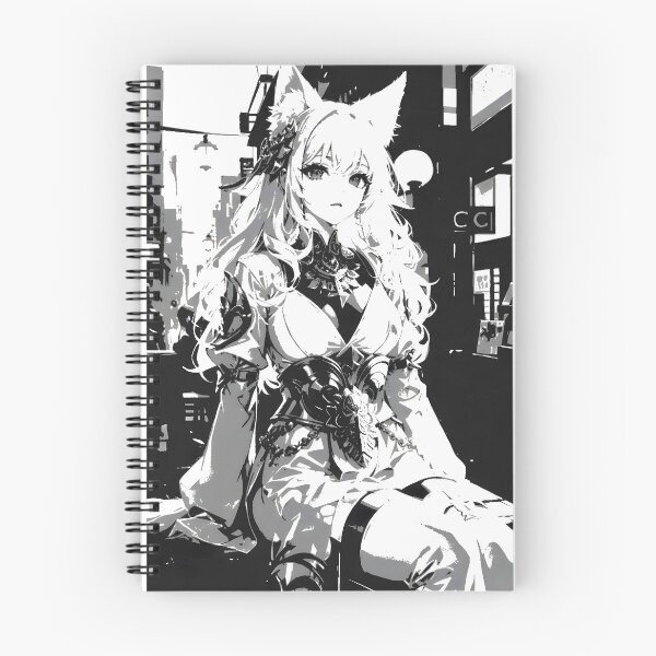 Item preview, Beautiful Fox Girl  ,Anime Style, Black And White designed and sold by ratchawoot.