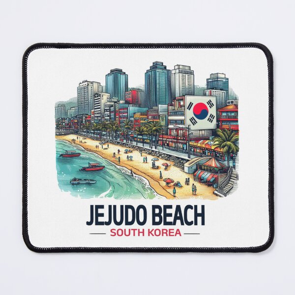 Item preview, Jejudo Beach South Korea Watercolor Illustration designed and sold by PaintMeWorld.