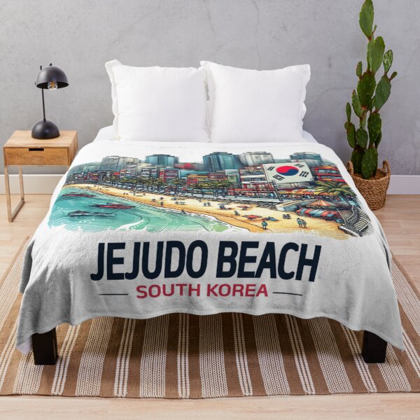 Item preview, Jejudo Beach South Korea Watercolor Illustration designed and sold by PaintMeWorld.