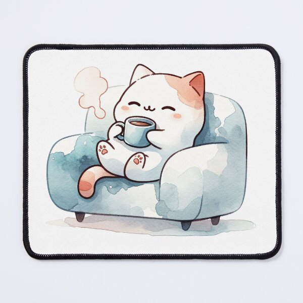 Item preview, Cozy Cat's Blissful Coffee Break designed and sold by chaleeredbubble.