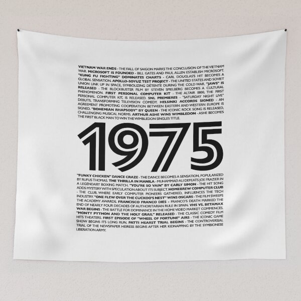 Item preview, 1975 Nostalgia Collection: Embrace Your Birth Year with Iconic Moments designed and sold by ShobulousStudio.