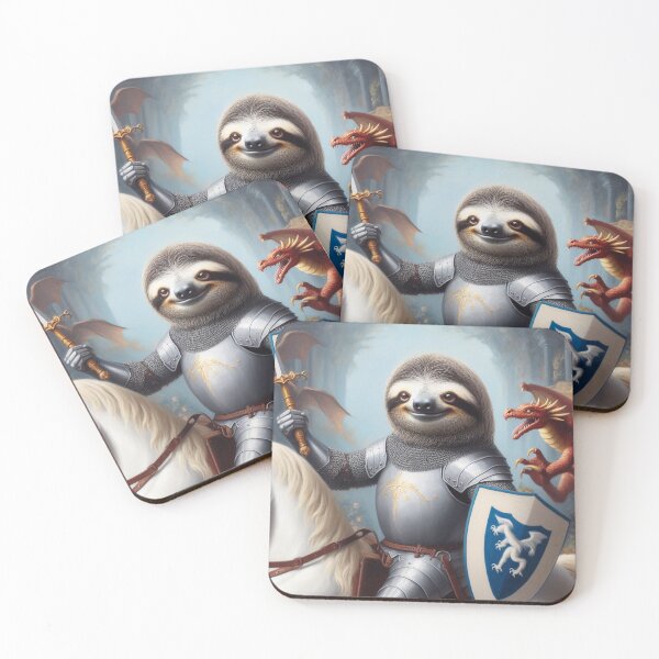Item preview, Sloth Knight Fighting Dragons designed and sold by CrankyOldDude.