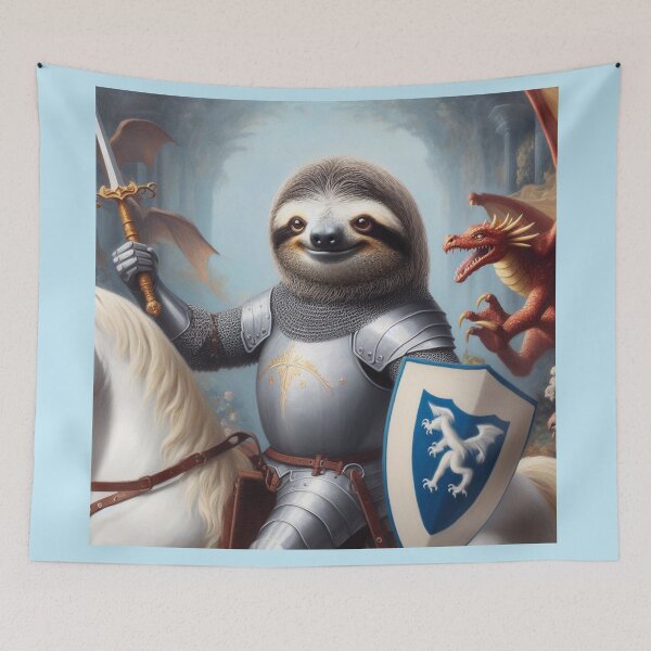 Item preview, Sloth Knight Fighting Dragons designed and sold by CrankyOldDude.