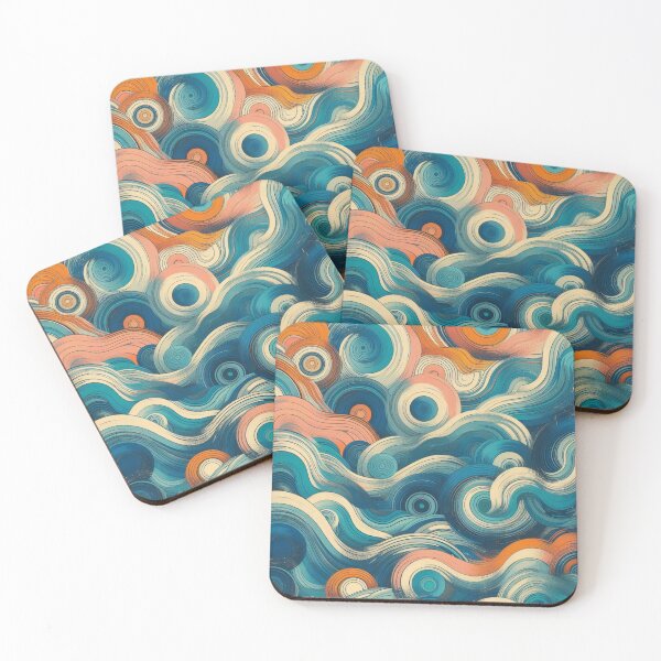 Item preview, blue waves abstract designed and sold by tipitoes.