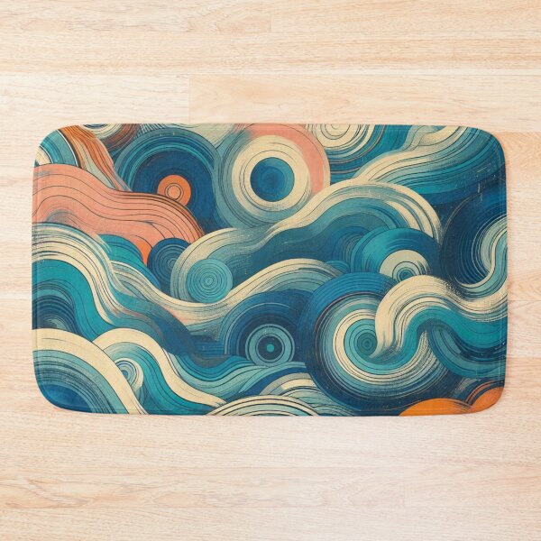 Item preview, blue waves abstract designed and sold by tipitoes.