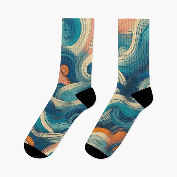 Item preview, blue waves abstract designed and sold by tipitoes.