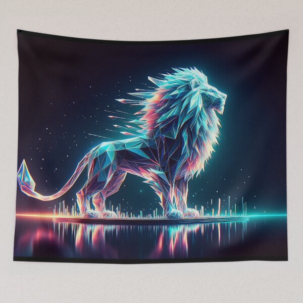 Item preview, Luminous Sovereign: Polygonal Lion Majesty designed and sold by Nick Seidel.