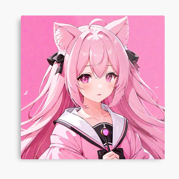 UwU Anime Cat Girl Pink Hair Sticker for Sale by HQualityClothes