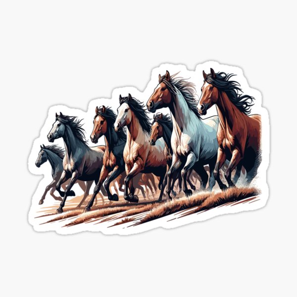 Aperçu de l'œuvre Troupeau de chevaux sauvages créée et vendue par LongIslandDesgn.